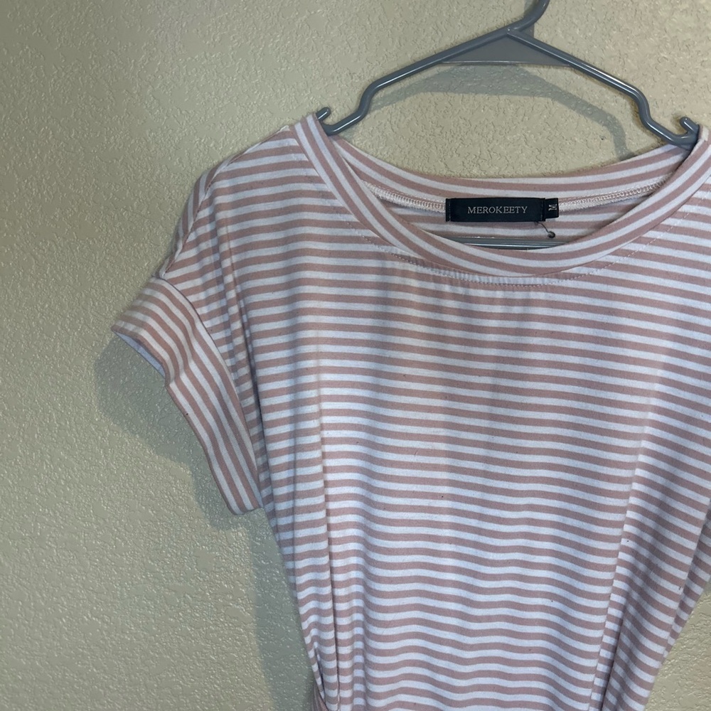 Women's Striped Casual Dress - Picture 4 of 6